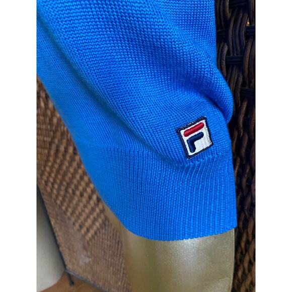 Size S//Vintage 80s Wool Fila Striped Sweater - Picture 5 of 5
